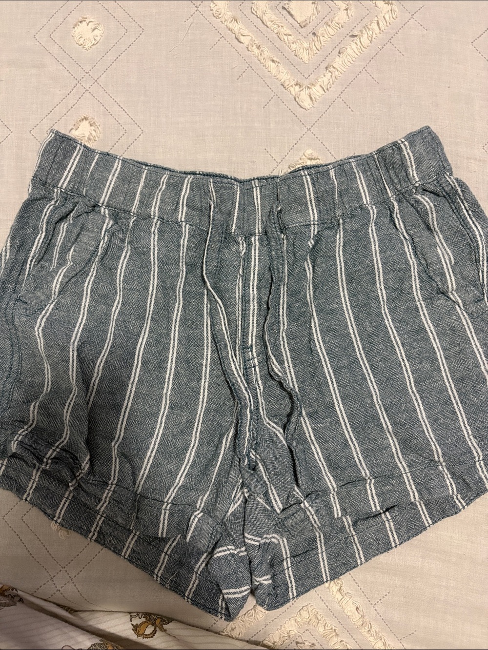 High-Waist Striped Gray Women's Shorts